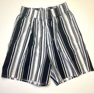 Vintage Seperate Issue High Waste Black And White Striped Shorts - Medium Cotton